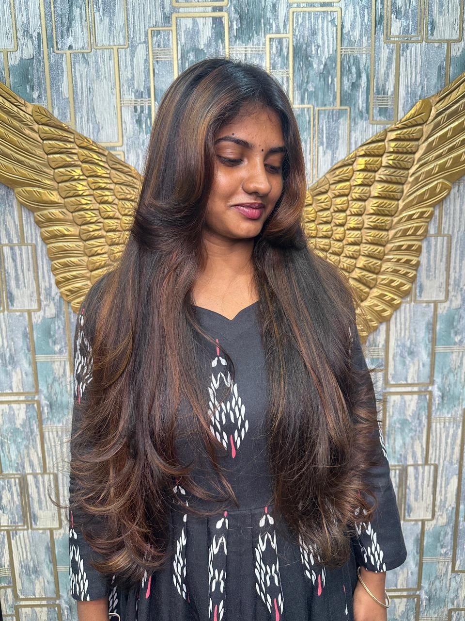 Trendy Long Layer Cut and Highlights at Best Salon Anna Nagar – Marvel Unisex Salon